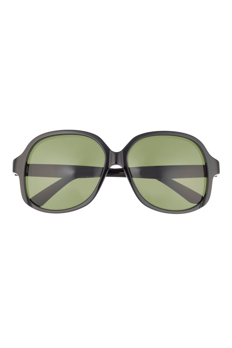 50mm Polarized Round Sunglasses, Main, color, BLACK BLACK GREEN