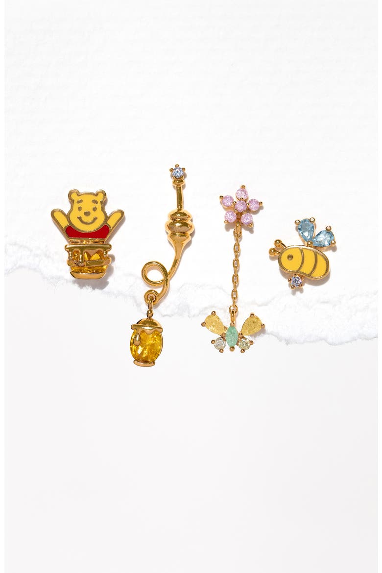 Disney Silly Old Bear Earrings Set, Alternate, color, GOLD