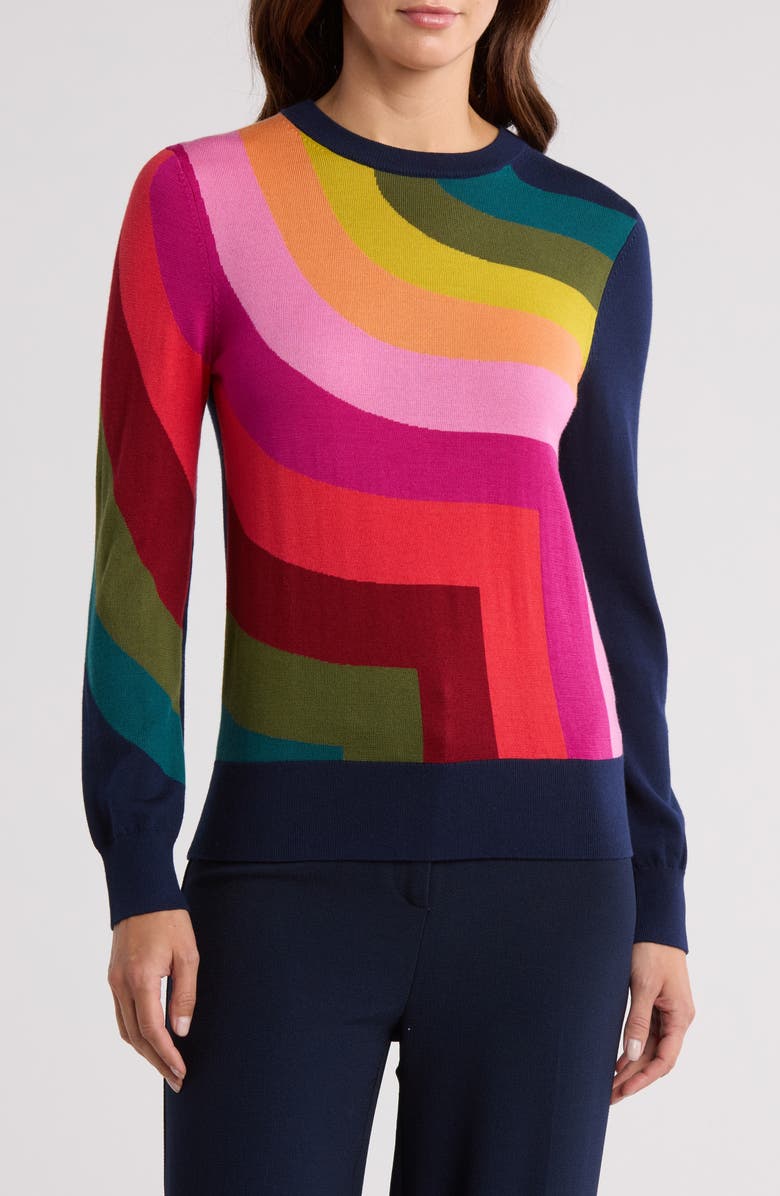 Trina Turk Kosi Abstract Merino Wool Sweater, Main, color, 
