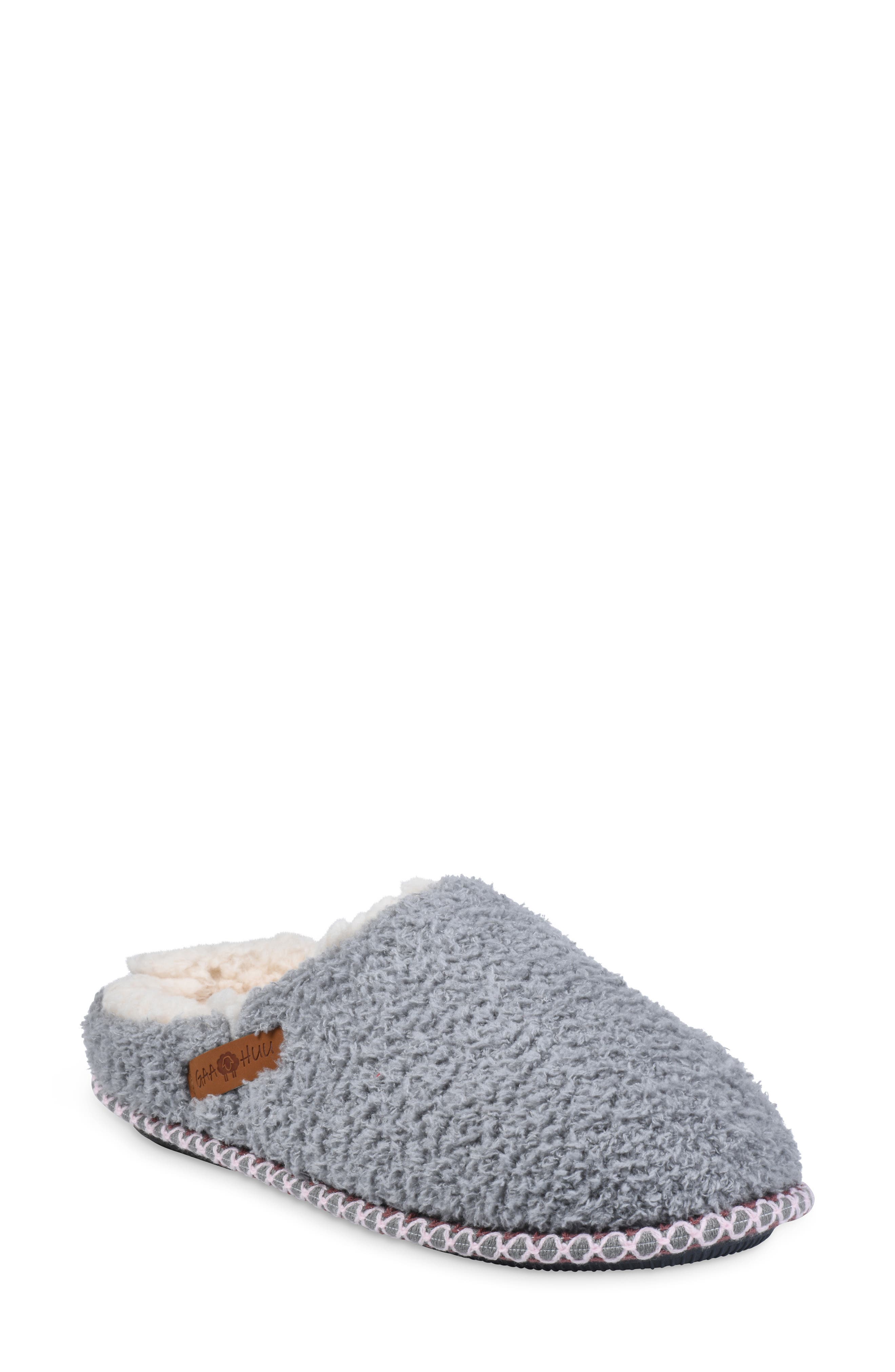 Cozee Faux Shearling Lined Slipper, Main, color, GREY