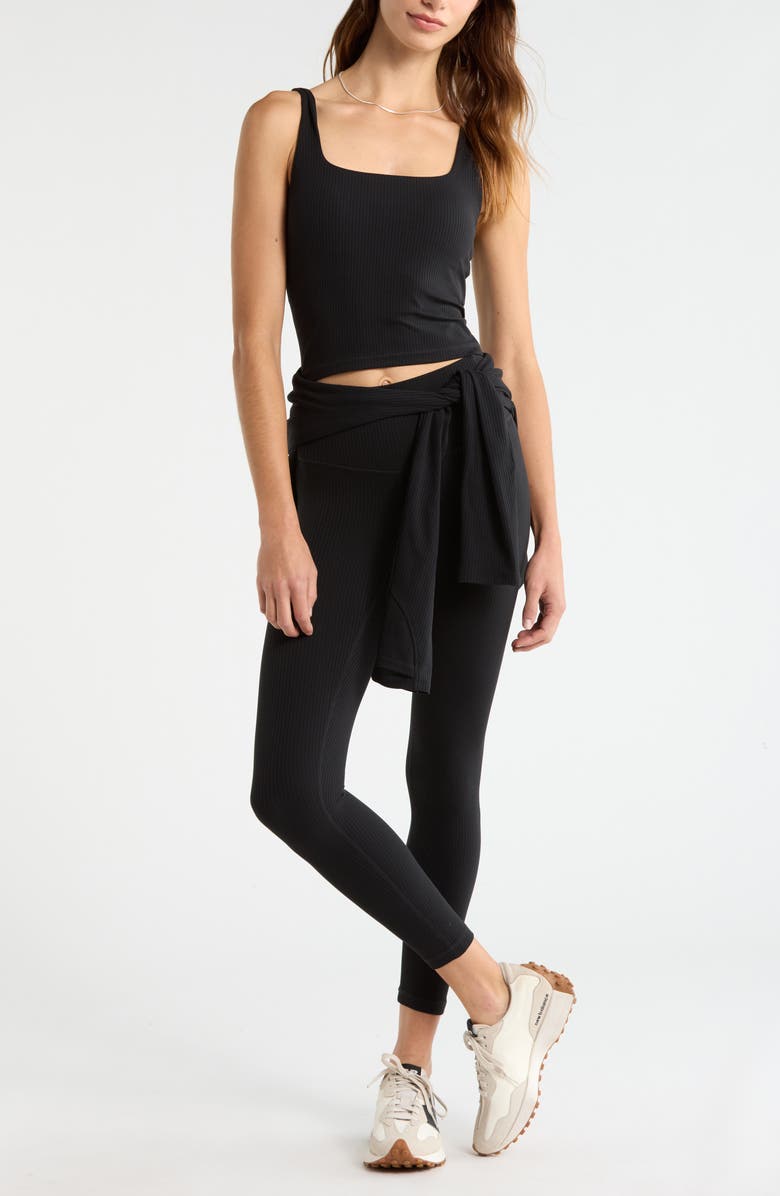 Zella Thrive Rib Bra Tank, Alternate, color, Black