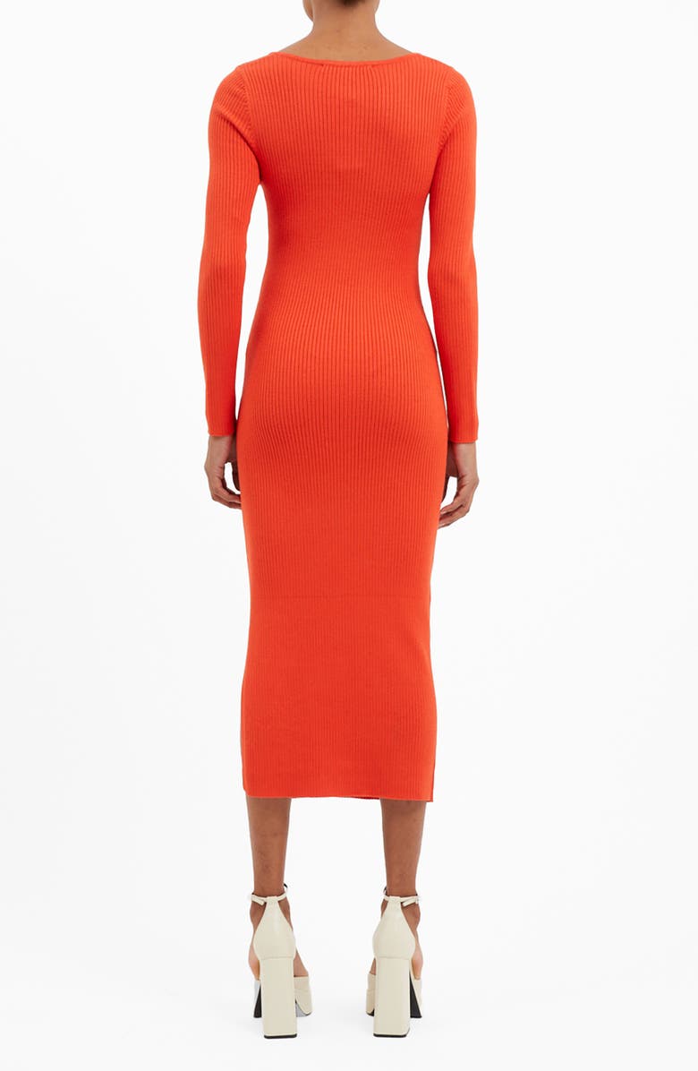 French Connection Mari Rib Long Sleeve Midi Sweater Dress, Alternate, color,