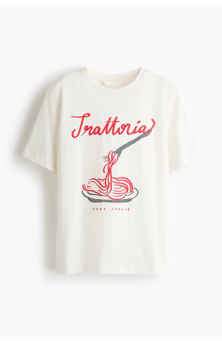 H&M Printed t-shirt, Alternate, color, White/Trattoria