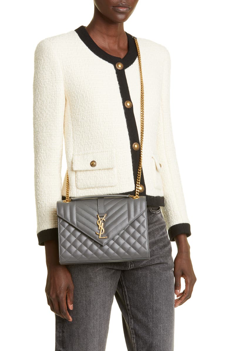 Saint Laurent Medium Cassandra Envelope Bag, Alternate, color,