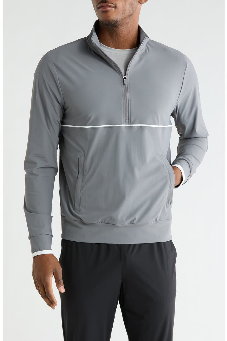 Warp x Preeminent Half Zip Sweatshirt, Main, color, STORM CLOUD/ WHITE