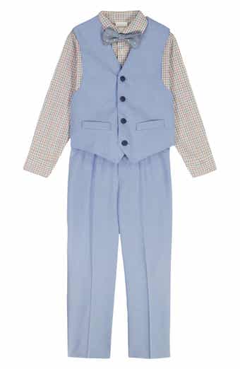 VAN HEUSEN Kids' Plaid Button-Up Shirt, Vest, Pants & Polka Dot Bow Tie Set