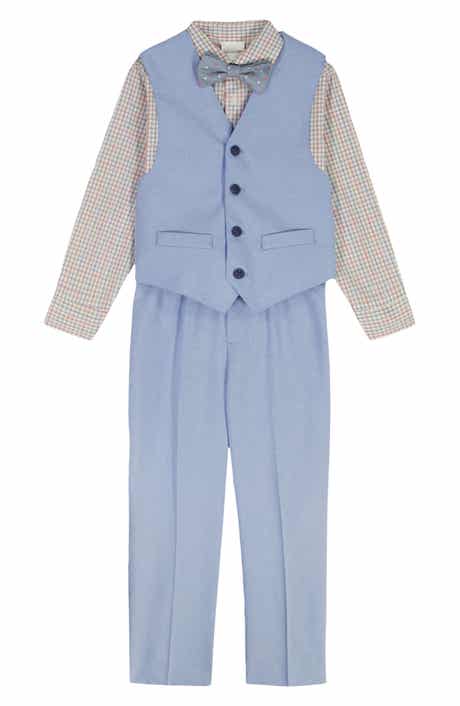 VAN HEUSEN Kids' Plaid Button-Up Shirt, Vest, Pants & Polka Dot Bow Tie Set