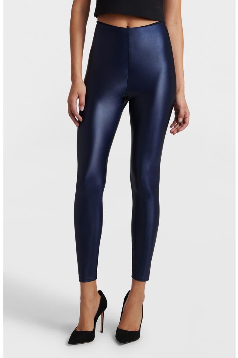 Matte Metallic Leggings, Main, color, SAPPHIRE