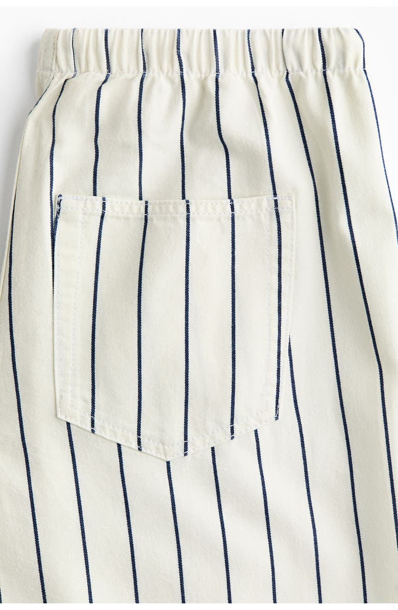 H&M Denim Drawstring Trousers, Alternate, color, Cream/Striped