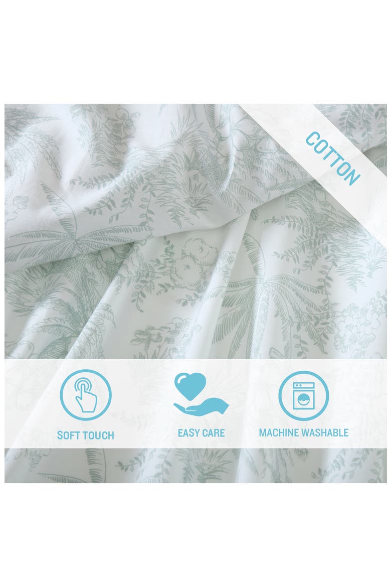 Pen & Ink Palm Sheet Set, Alternate, color, GREEN
