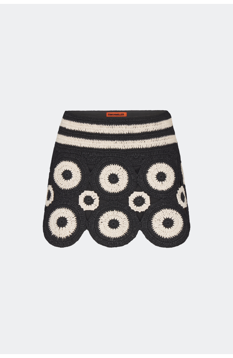 SIMONMILLER Hand Crochet Beep Beep Mini Skirt, Alternate, color, Cream/Black