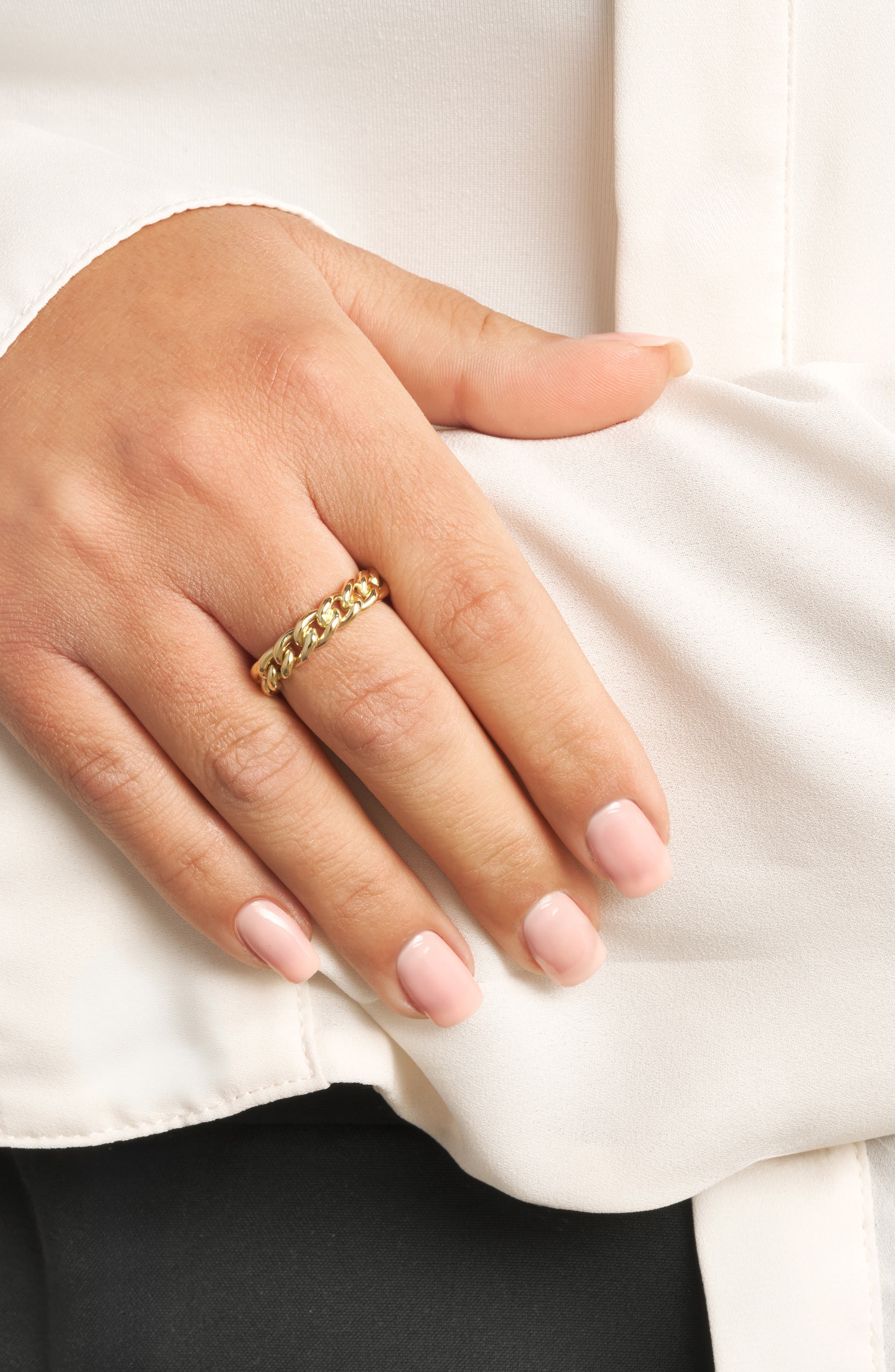 HAWLEY ST Mini Curb Chain Band Ring (Women) | Nordstromrack