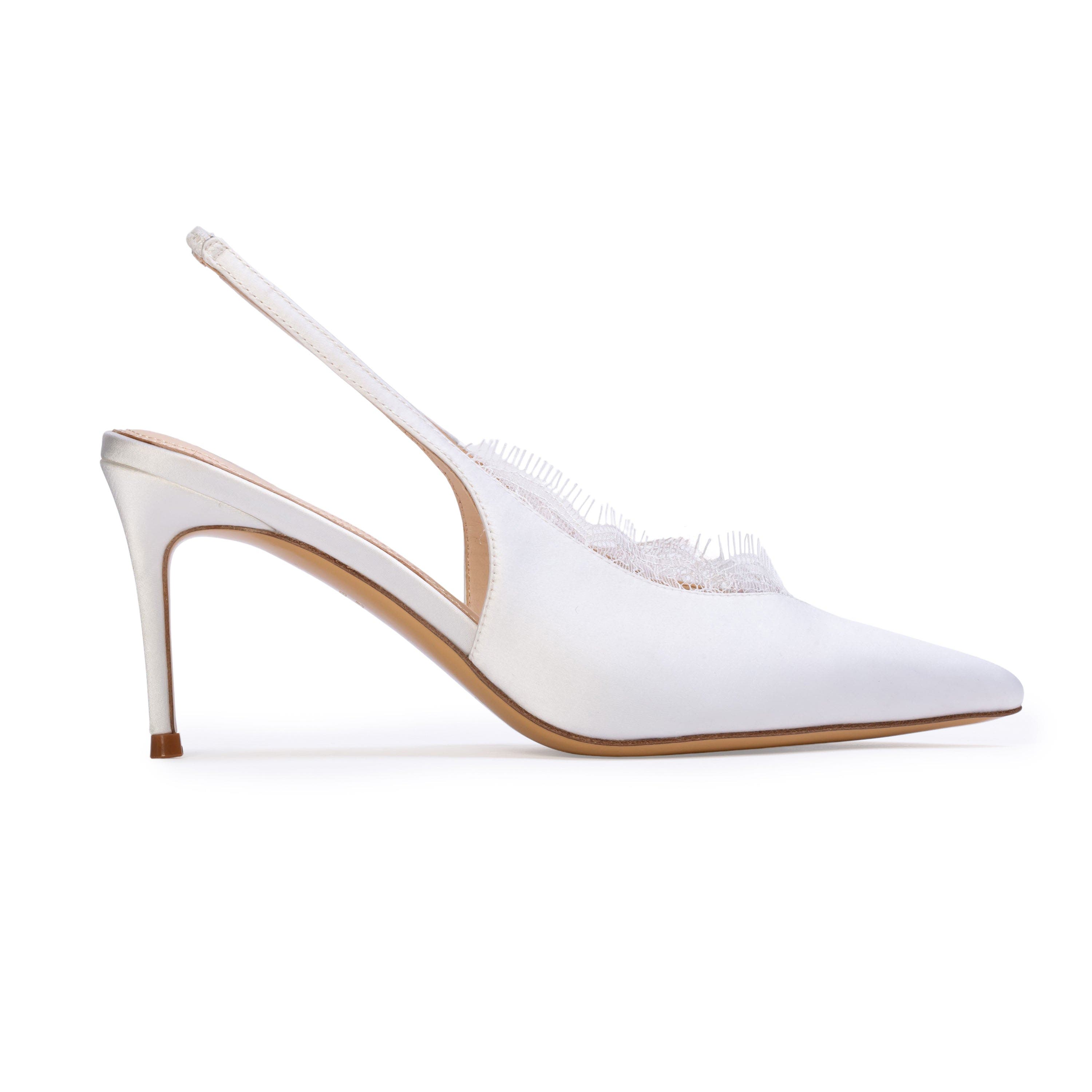 Royale 80 Pump, Main, color, White Satin