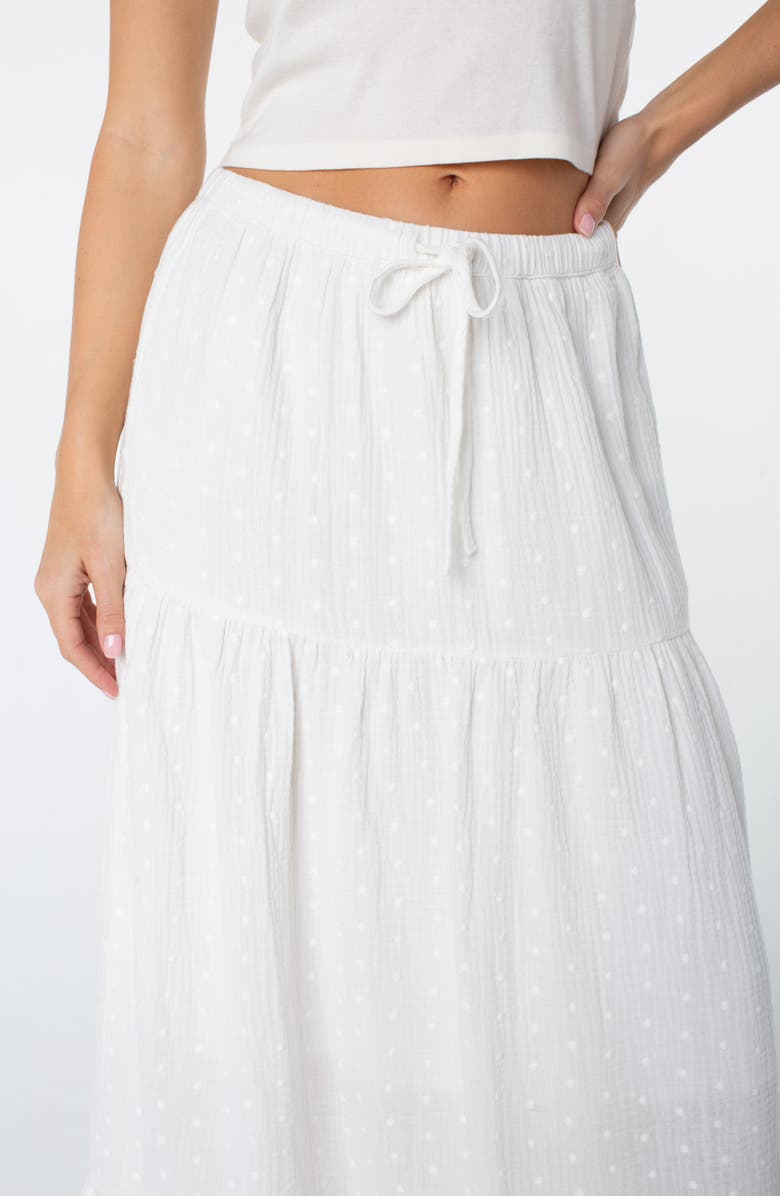 Roxy Side Street Tiered Cotton Maxi Skirt, Alternate, color, Cloud Dancer