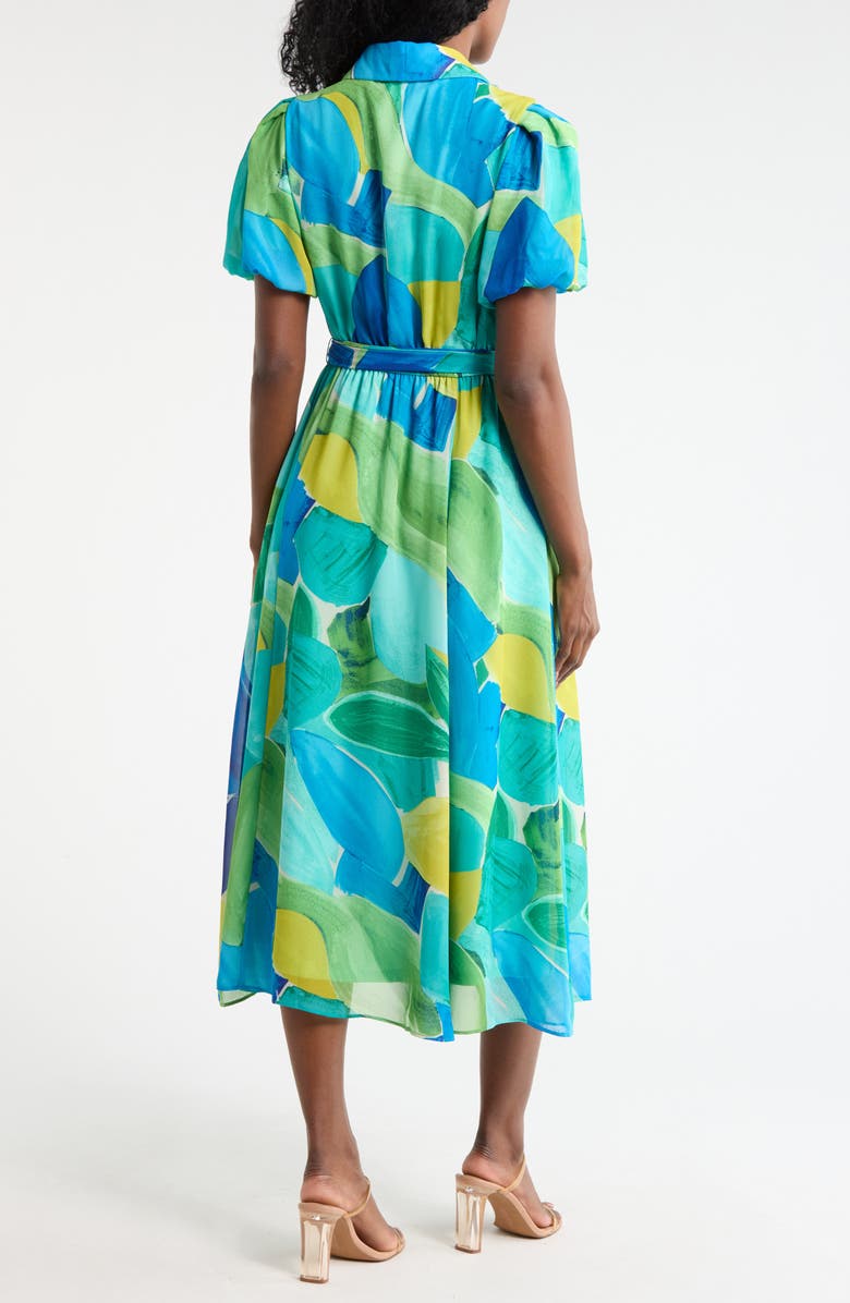 SANDRA DARREN Bubble Sleeve Shirtdress, Alternate, color, Green Blue