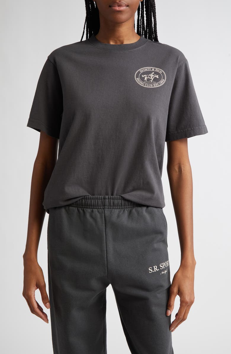 Sporty & Rich Riding Club Graphic T-Shirt, Alternate, color, 