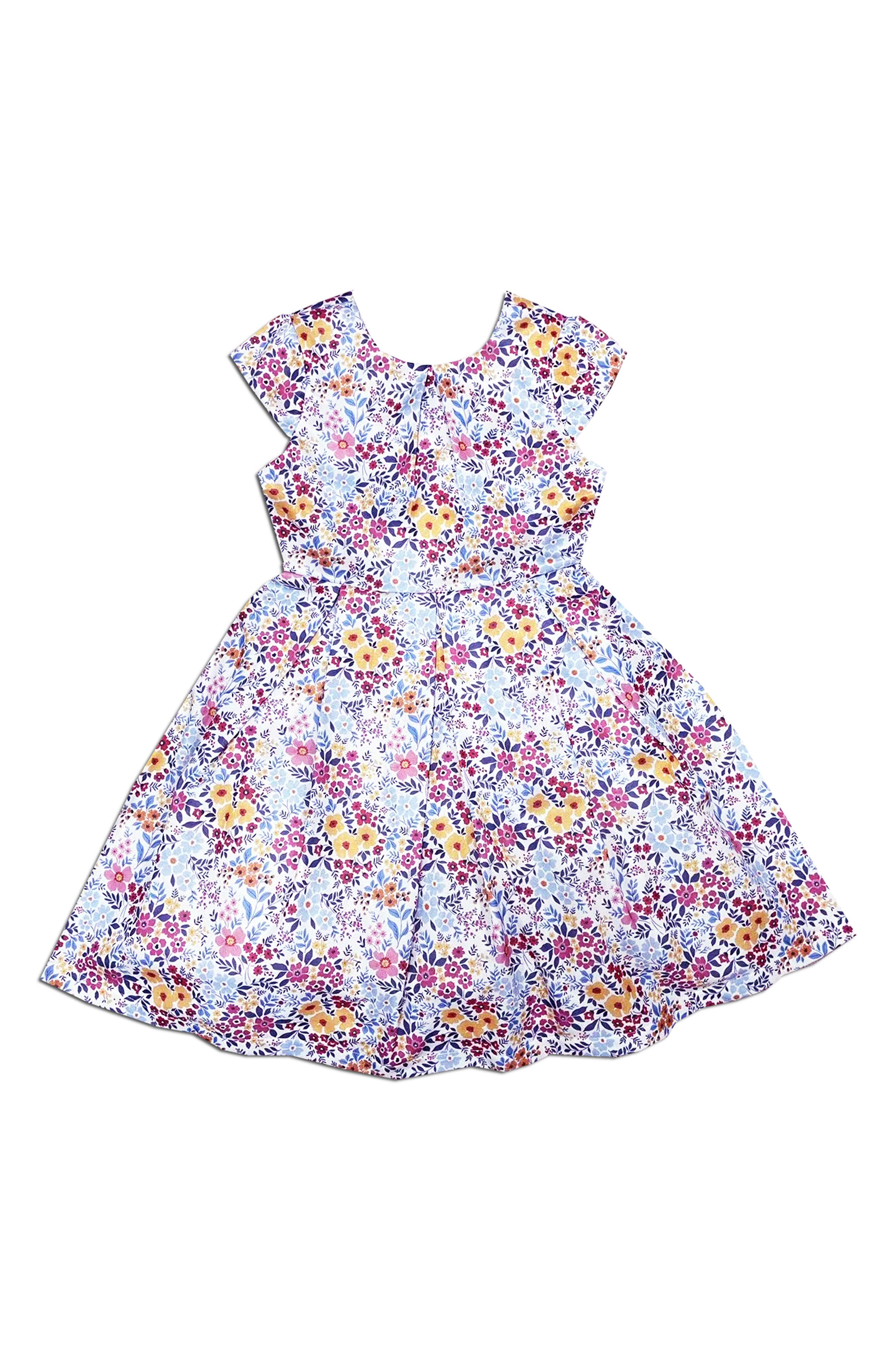 JOE-ELLA Kids' Floral Cap Sleeve Dress
