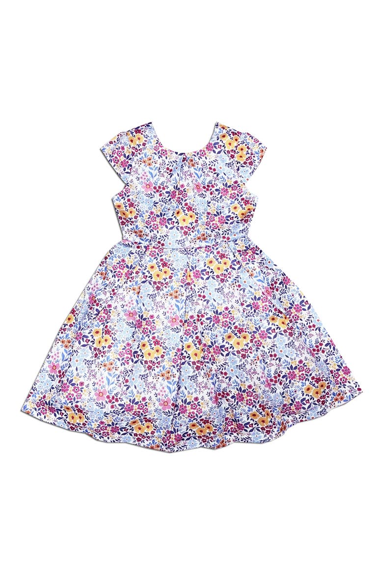 Kids' Floral Cap Sleeve Dress, Main, color, BLUE
