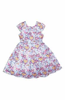 JOE-ELLA Kids' Floral Cap Sleeve Dress