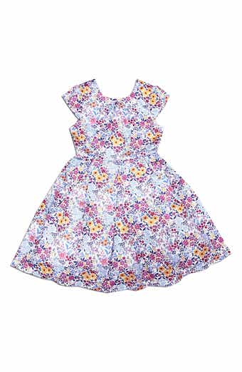 JOE-ELLA Kids' Floral Cap Sleeve Dress
