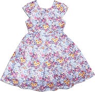 JOE-ELLA Kids' Floral Cap Sleeve Dress