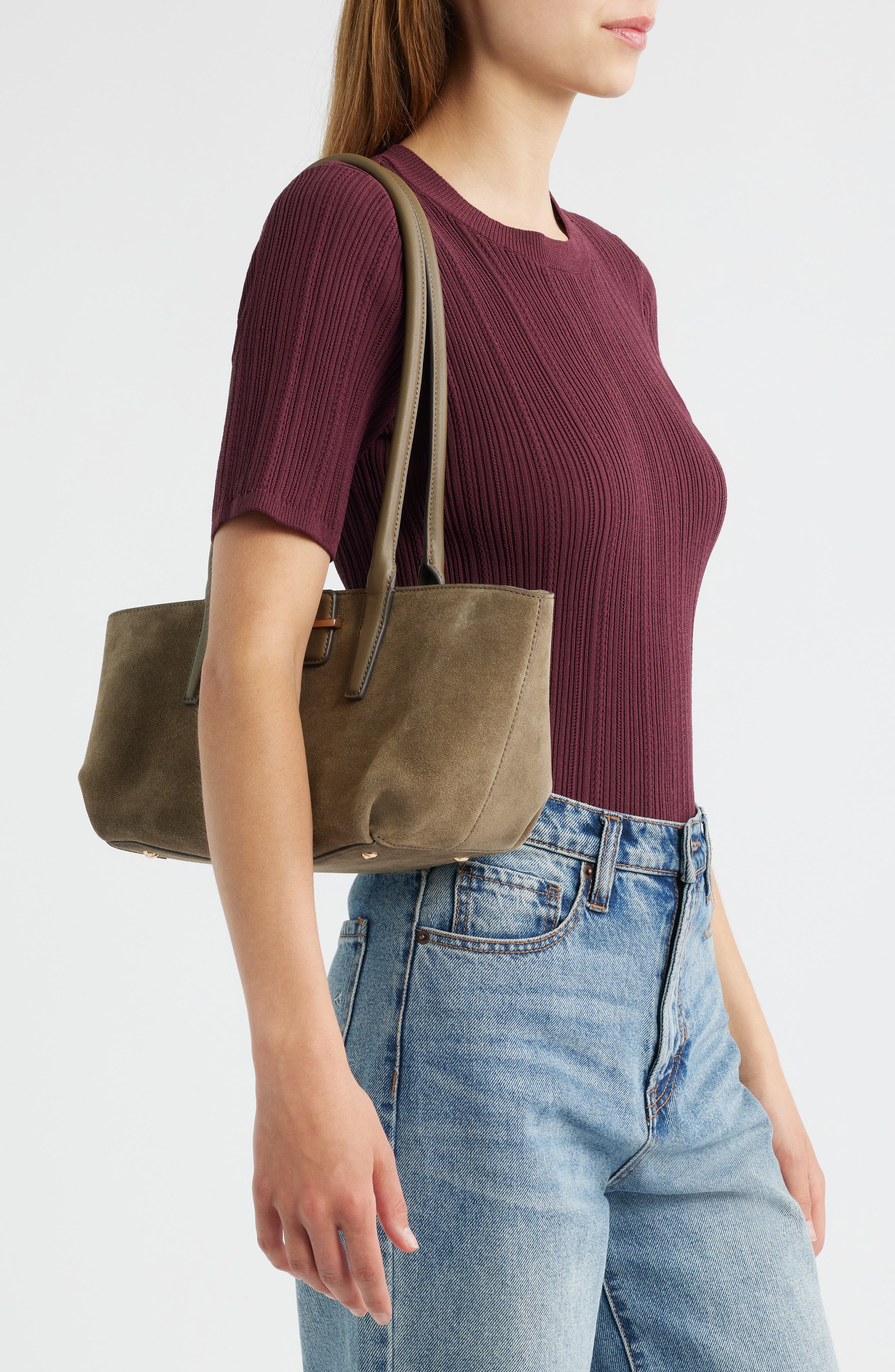 Realm Suede Satchel, Alternate, color, CEDAR