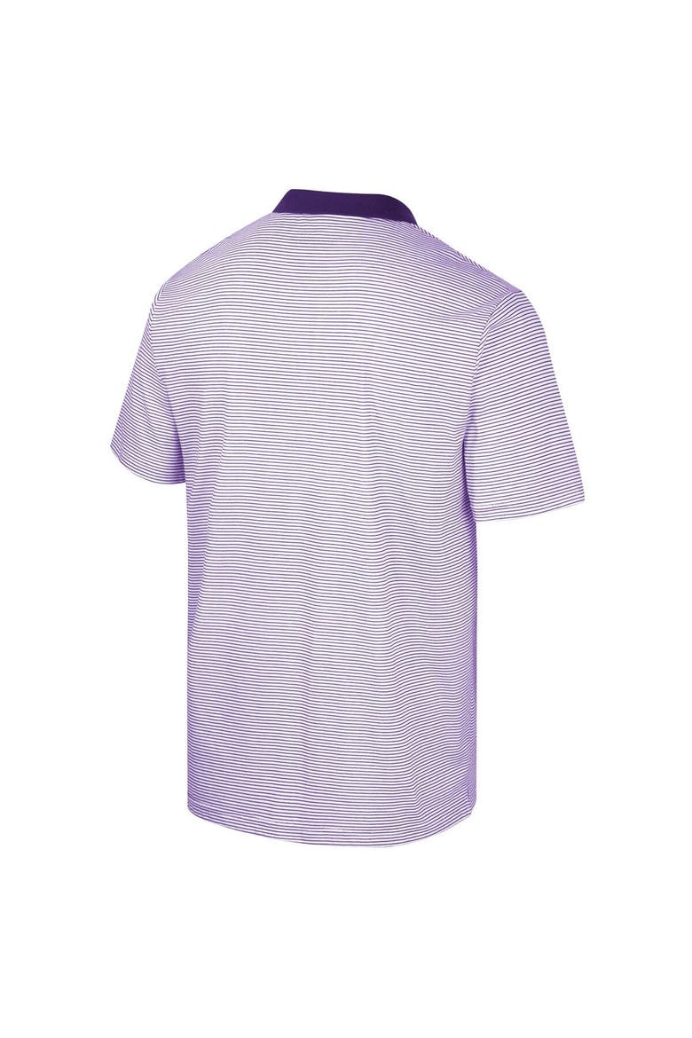 Men's Colosseum White/Purple Kansas State Wildcats Print Stripe Polo, Alternate, color, White