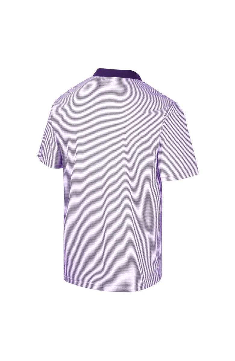COLOSSEUM Men's Colosseum White/Purple Kansas State Wildcats Print Stripe Polo, Alternate, color, White