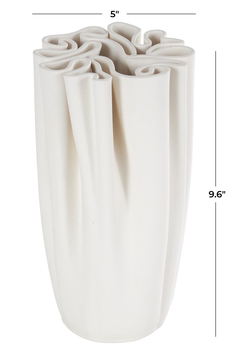 Fluted Ceramic Vase, Alternate, color, WHITE