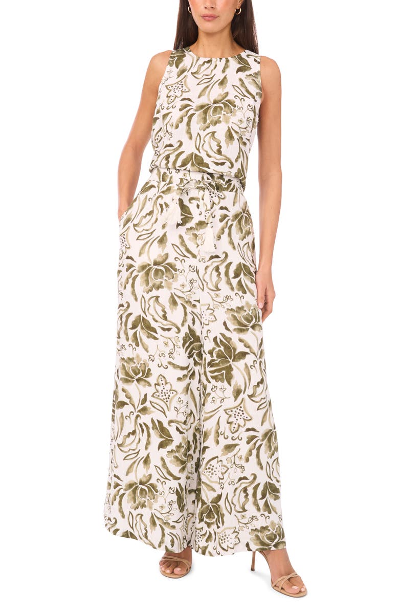 Vince Camuto Floral Tank, Alternate, color, Olive Mist
