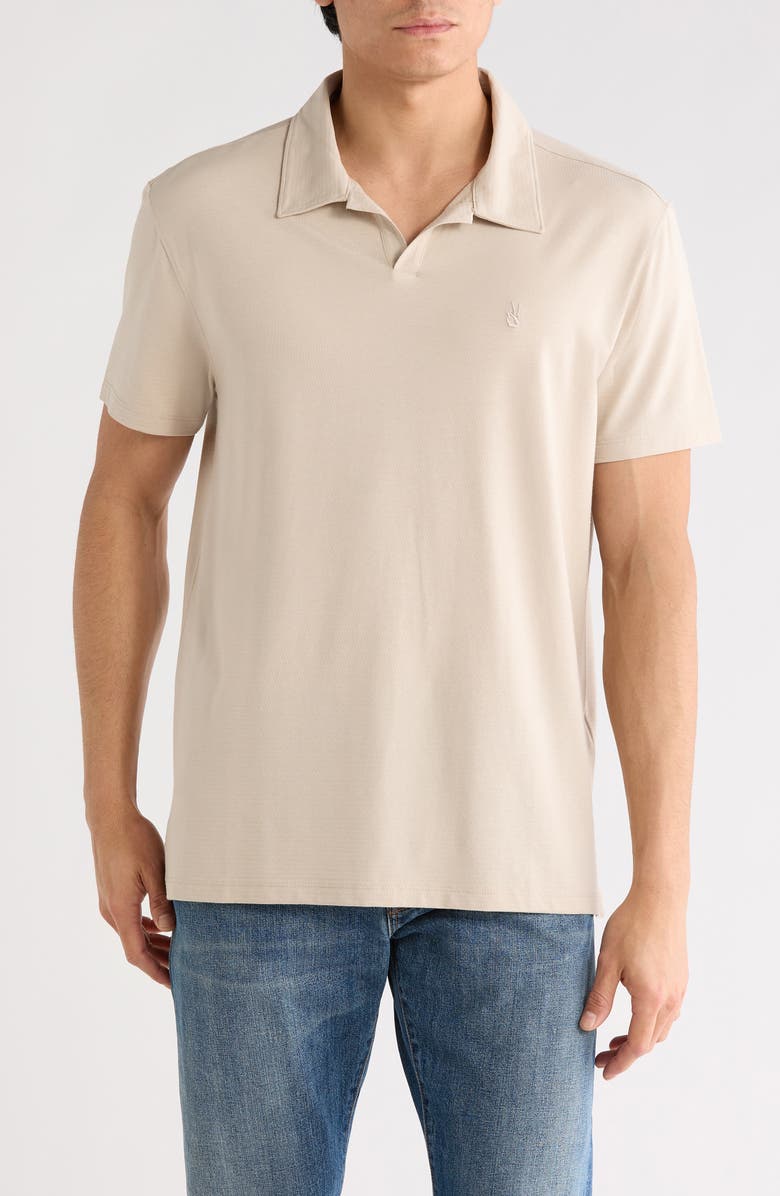 John Varvatos Fillipo Feeder Stripe Polo, Main, color, Almond