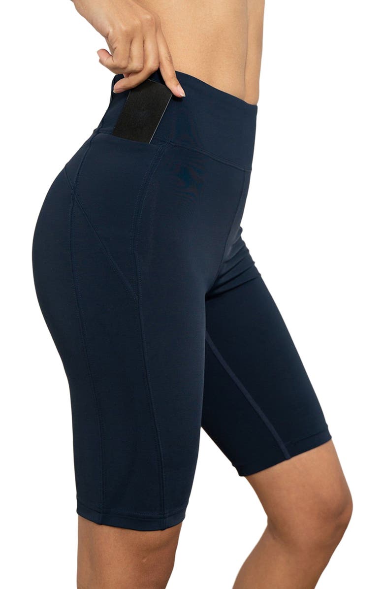 Rebody Active Utility Silkiflex Pocket Biker Shorts 8", Alternate, color, Cool Navy