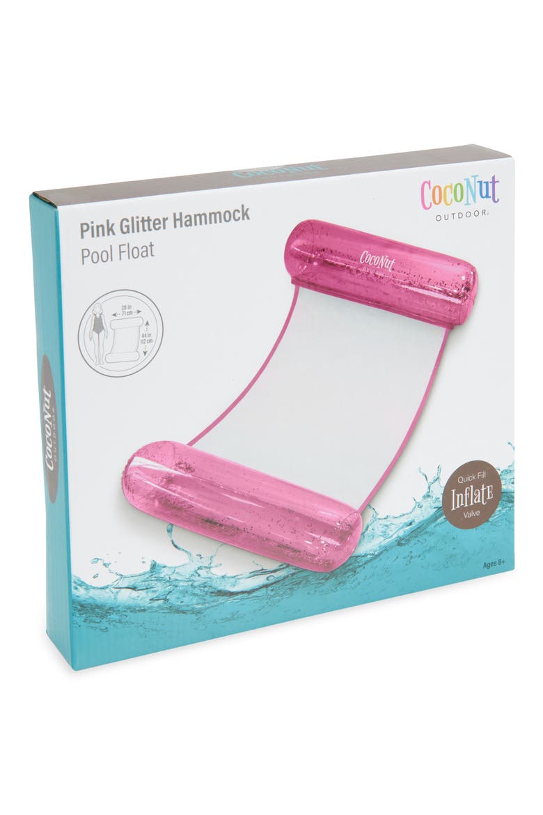 Pink Glitter Hammock Pool Float, Main, color, PINK