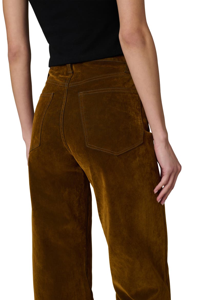 The Margot Flocked High Waist Straight Leg Jeans, Alternate, color, BRONZE BROWN