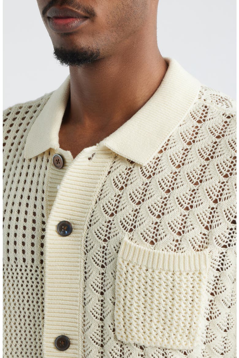 Preston Short Sleeve Cardigan, Alternate, color, NATURAL