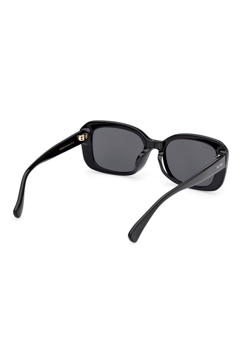 54mm Rectangular Sunglasses, Alternate, color, SHINY BLACK / SMOKE