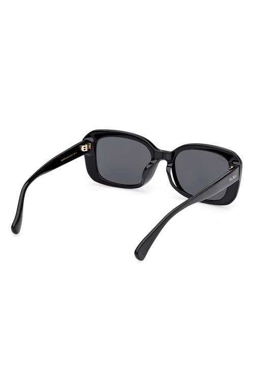 Max Mara 54mm Rectangular Sunglasses In Black