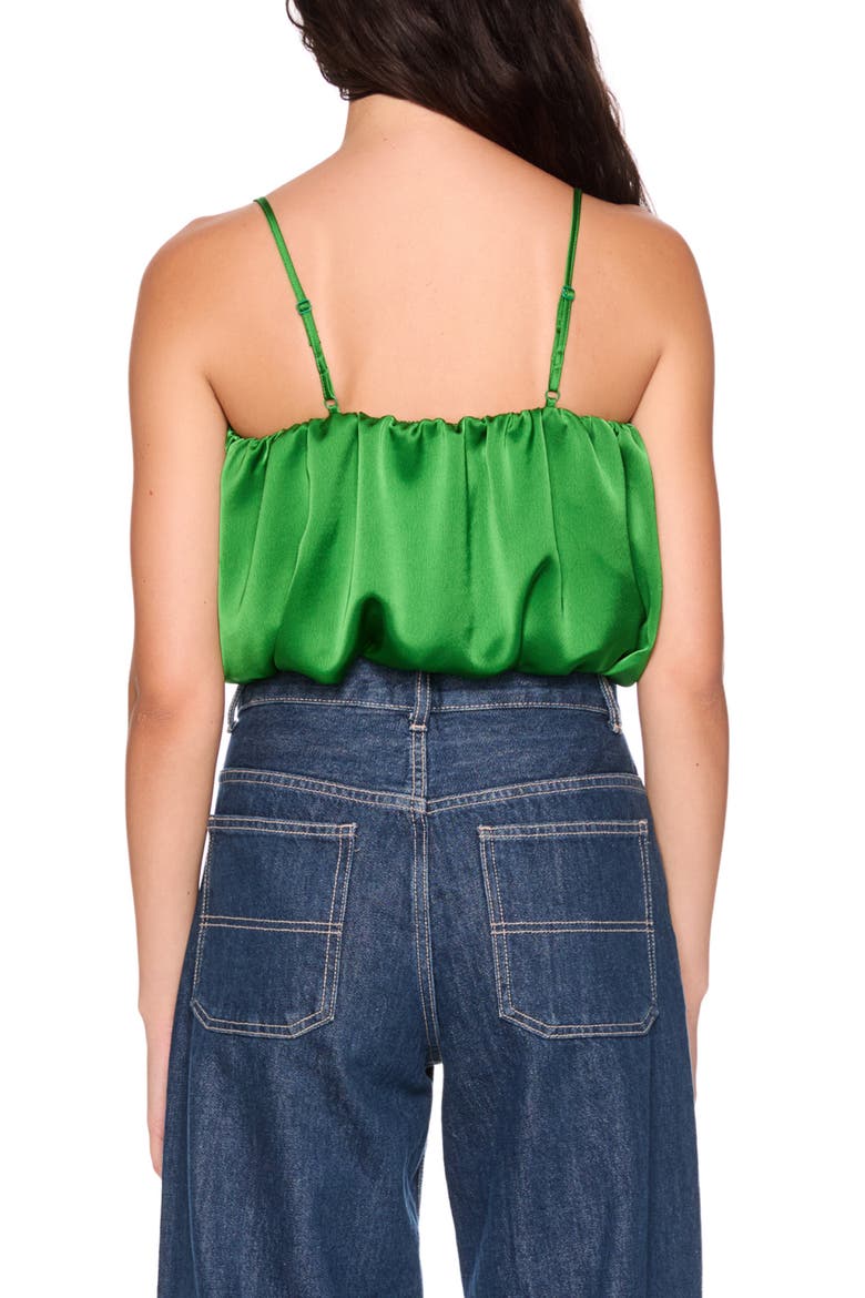 Bubble Crop Satin Camisole, Alternate, color, SHAMROCK