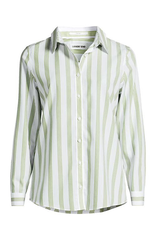 Lands' End Plus Size No Iron Button Front Shirt In Green