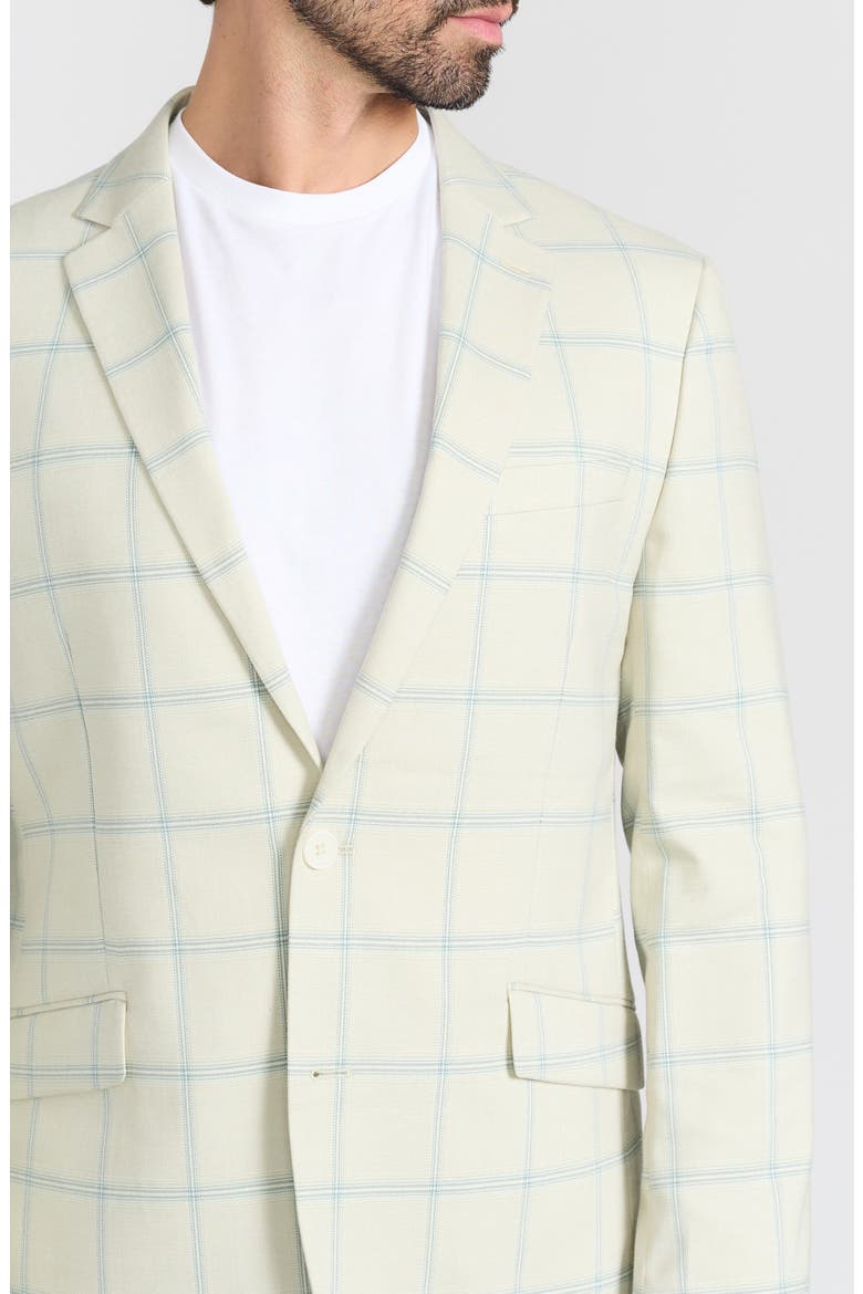 Mayfair Windowpane Notch Lapel Blazer, Alternate, color, CREAM