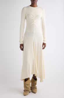 Flora Long Sleeve Asymmetric Dress
