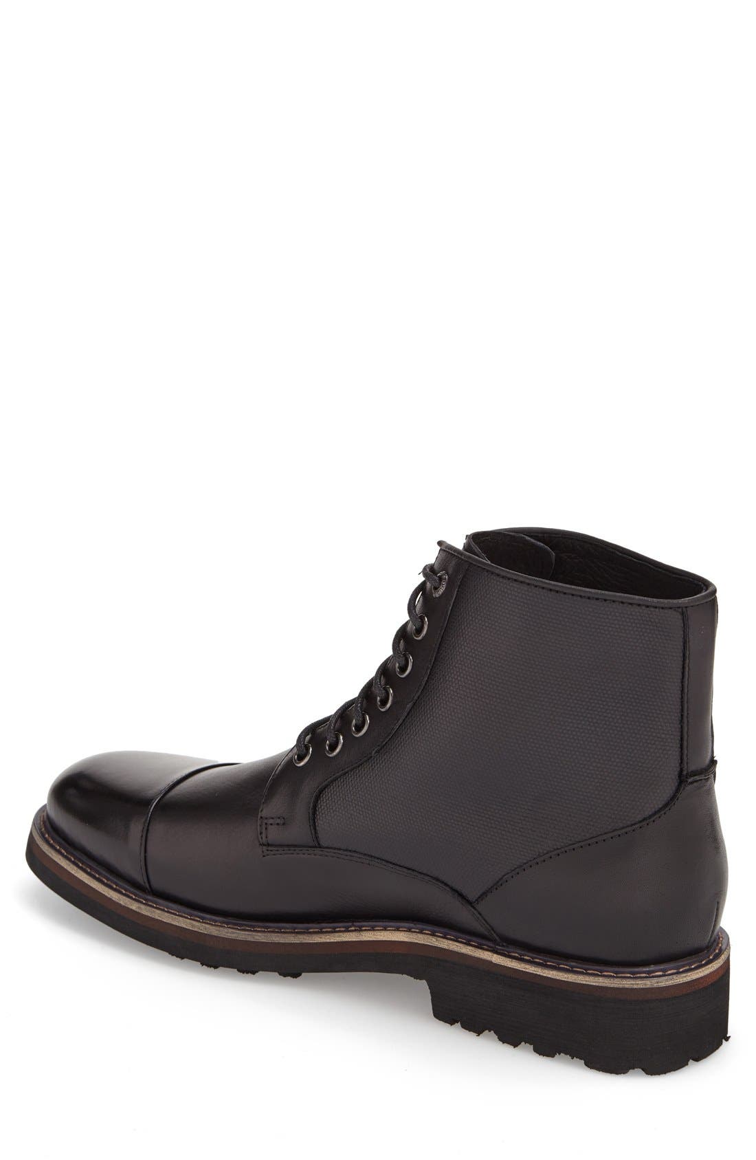 'Northstar' Cap Toe Boot, Alternate, color, BLACK LEATHER