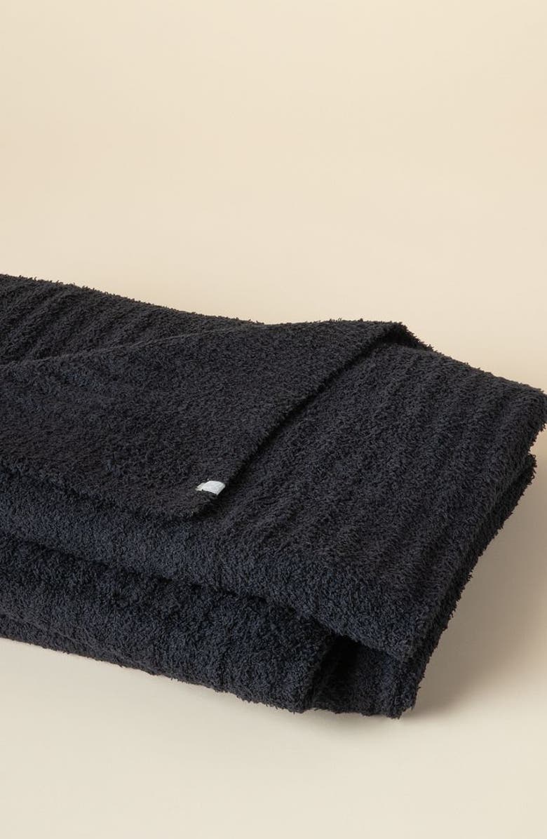 Softies Ultra-Soft Solid Rib Marshmallow Blanket, Alternate, color, Black