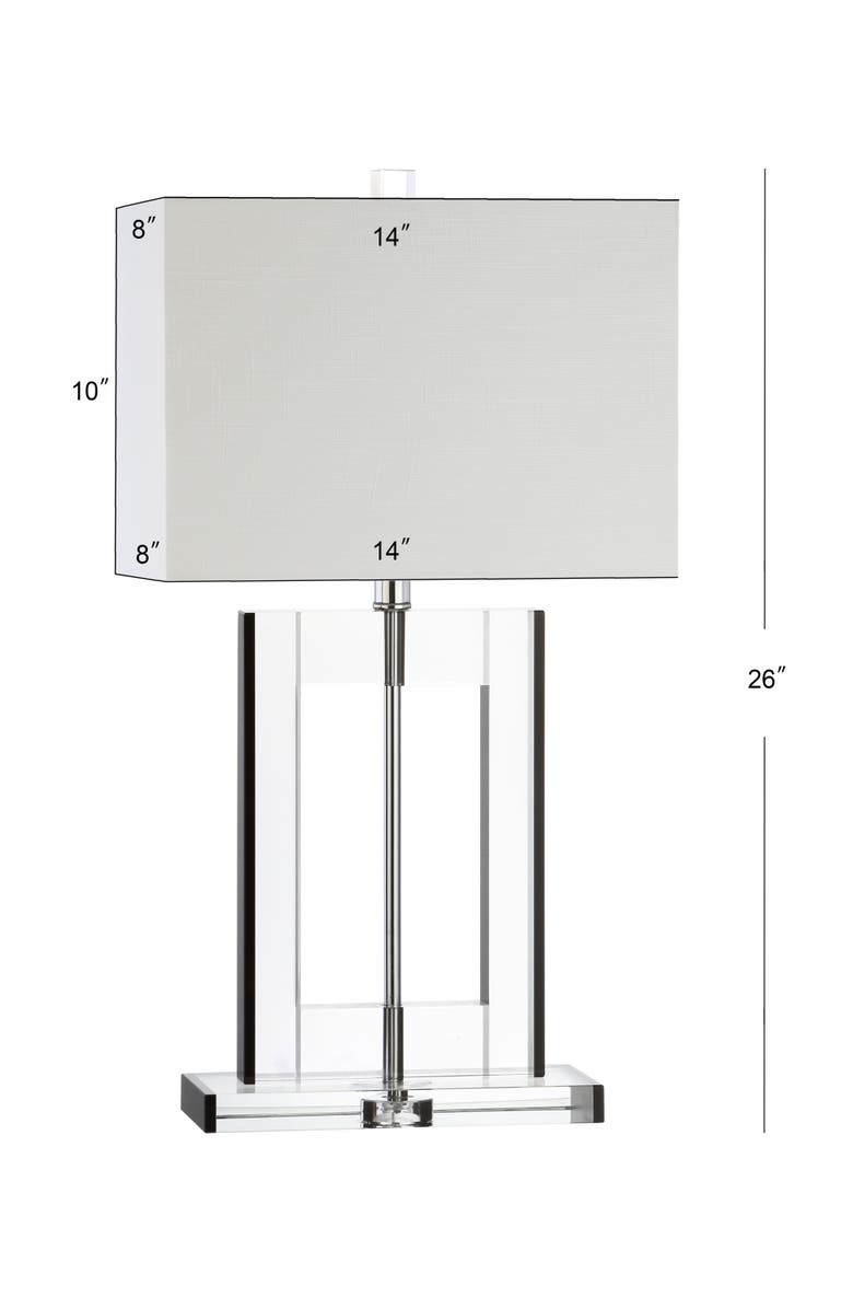 JONATHAN Y Parish 26" Crystal LED Table Lamp, Clear/Black, Alternate, color, Clear/Black