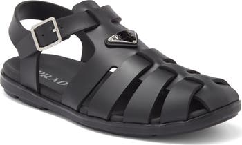 PRADA＊Rubber fisherman sandalフィッシャーマンサンダル＊送込 AUTH Prada Rubber Logo Chunky-Sole Fisherman Sandals Size 11