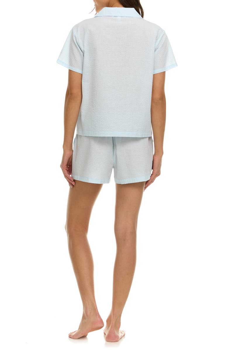 Flora By Flora Nikrooz Serena Cotton Seersucker Short Pajamas, Alternate, color, Blue