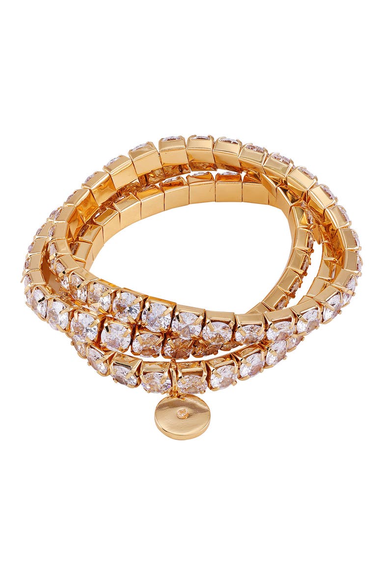 Crystal Set of 3 Stretch Bracelets, Main, color, GOLD