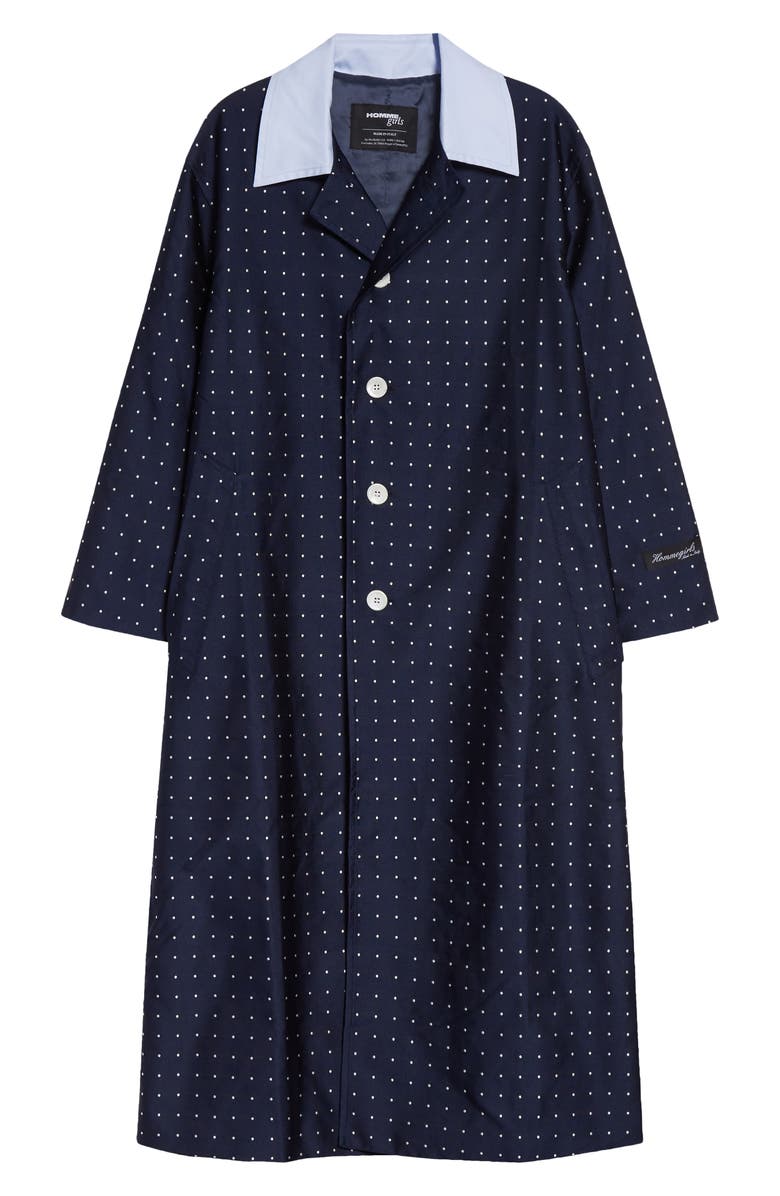 Hommegirls Polka Dot Swing Coat, Main, color, Navy Polka Dot