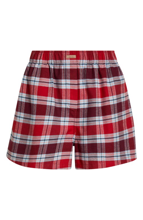 Lunya Brushed Flannel Pajama Shorts In Multi