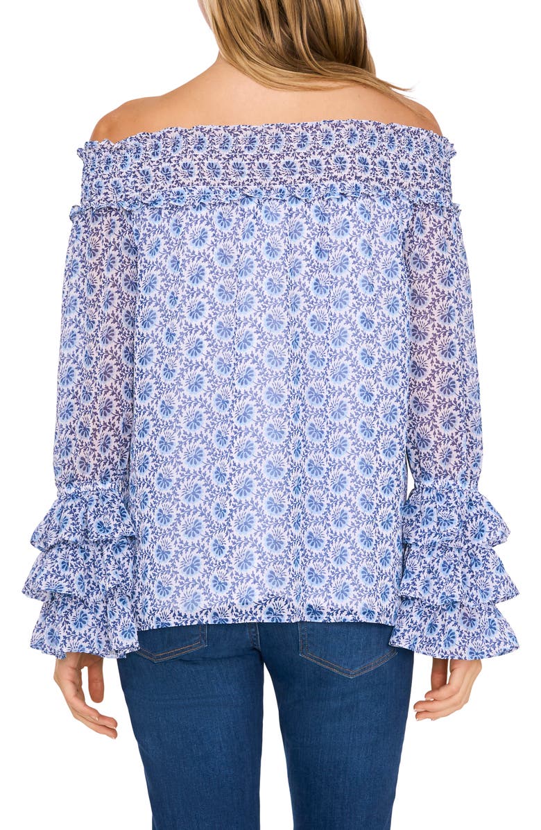 CeCe Floral Off the Shoulder Ruffle Top, Alternate, color, 